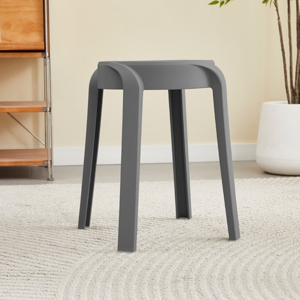 HOME DELUXE Hocker stapelbar NIVO – Grau, 10er Set