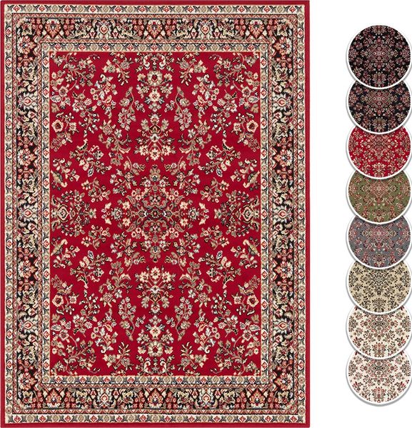 Kurzflor Orient Teppich Zabul - 80x150x0,8cm - rot