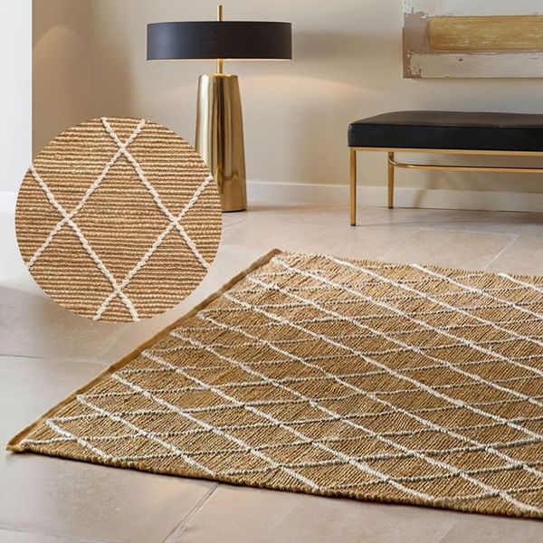 HANSE Home Teppich Kunu Juteteppich, rechteckig, Höhe: 10 mm, Naturfasern, Jute, Baumwolle, Wohnzimmer, Diele, Flur, Boho, Skandi
