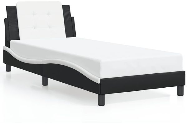vidaXL Bettgestell ohne Matratze "Zadar" Schwarz und Weiß 90x190 cm Kunstleder 3208154 Bild 2