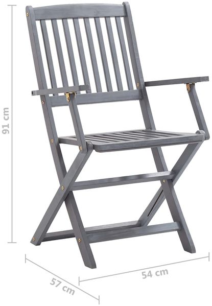 vidaXL Klappbare Gartenstühle 4 Stk. mit Sitzkissen Massivholz Akazie 3064514 Bild 12
