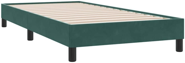vidaXL Boxspringbett mit Matratze Dunkelgrün 100x210 cm Samt 3316392 Bild 4