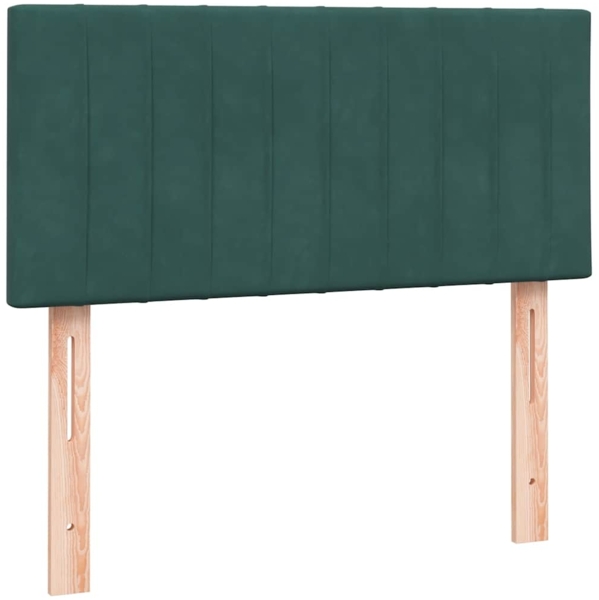 vidaXL Boxspringbett mit Matratze Dunkelgrün 100x210 cm Samt 3316392 Bild 5