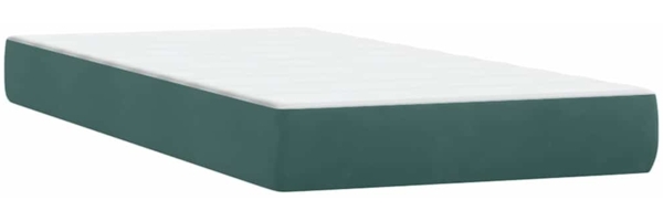 vidaXL Boxspringbett mit Matratze Dunkelgrün 100x210 cm Samt 3316392 Bild 6