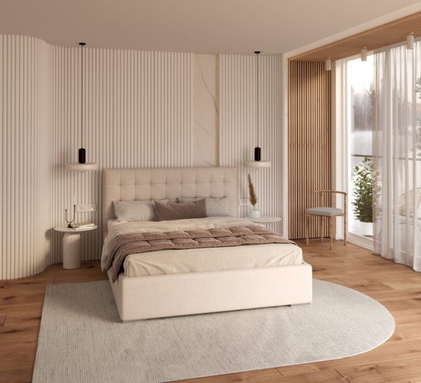 FDM Polsterbett Elegant - Stauraum & modernes Design 120x200 140x200 160x200 180x200cm (MADE IN EU - mit hochwertigem Velours Bezug, Bettrahmen, Bett, Optional mit Matratze bestellbar, Mit großem Kopfteil für Komfort - Bettkasten mit Hubrahmen), Metall... Bild 3