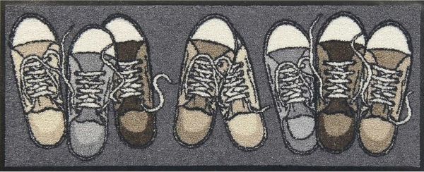 Salonloewe Läufer Fußabtreter klein 30x75 Sneakers grau, Läufer Mini, Höhe: 300 mm