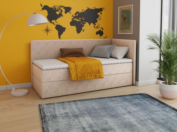 Sofnet Boxbett Flame (mit Bettkasten, Bonell-Matratze und Topper), Einzelbett, Polsterbett, Boxspringbett, Kinderbett, Jugendbett