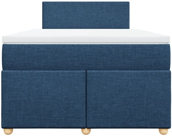 vidaXL Boxspringbett mit Matratze Blau 120x200 cm Stoff 3288946 Bild 6