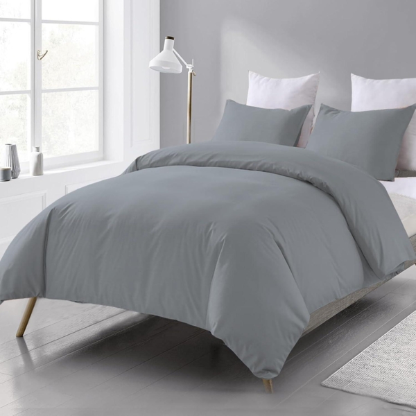 Bettwäsche 200x200 Grau Weich Mikrofaser Reißverschluss 2er Set