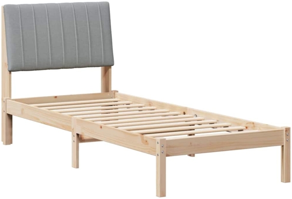 vidaXL Bettrahmen mit Kopfteil Braun 75 x 190 cm Massives Kiefernholz 878929