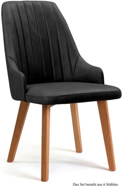 Esszimmerstuhl (6er-Set) Daryl 52x91x60 Eiche geölt/Anthrazit