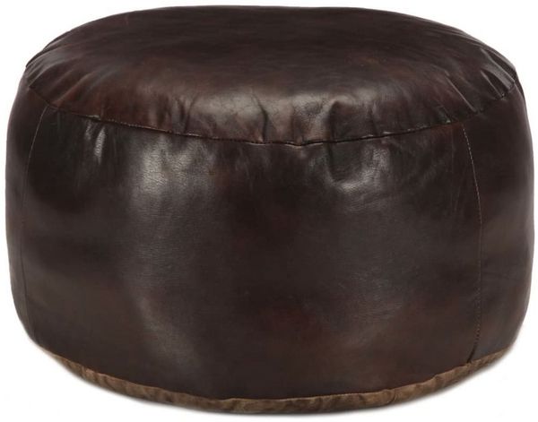 vidaXL Pouf Dunkelbraun 60 x 30 cm Echtes Ziegenleder 248139 Bild 4