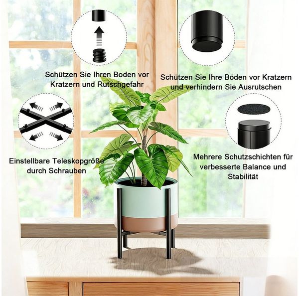 TUWENA Blumenständer Pflanzenständer, Stütze für Zimmerpflanzen für 20-30 cm große Töpfe
