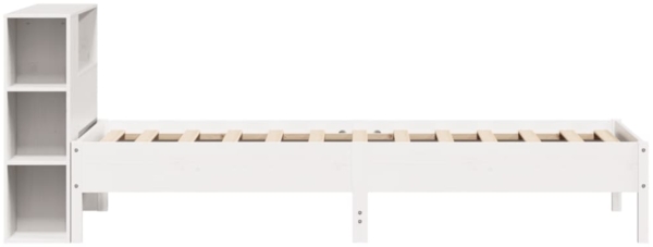 vidaXL Massivholzbett mit Regal ohne Matratze Weiß 90x200 cm Kiefer 3322850 Bild 4