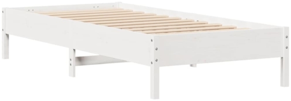 vidaXL Massivholzbett mit Regal ohne Matratze Weiß 90x200 cm Kiefer 3322850 Bild 7