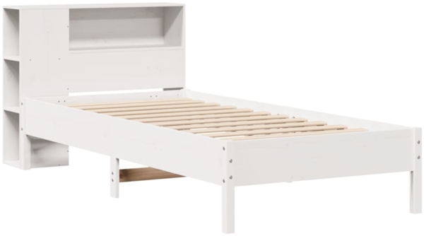 vidaXL Massivholzbett mit Regal ohne Matratze Weiß 90x200 cm Kiefer 3322850 Bild 2