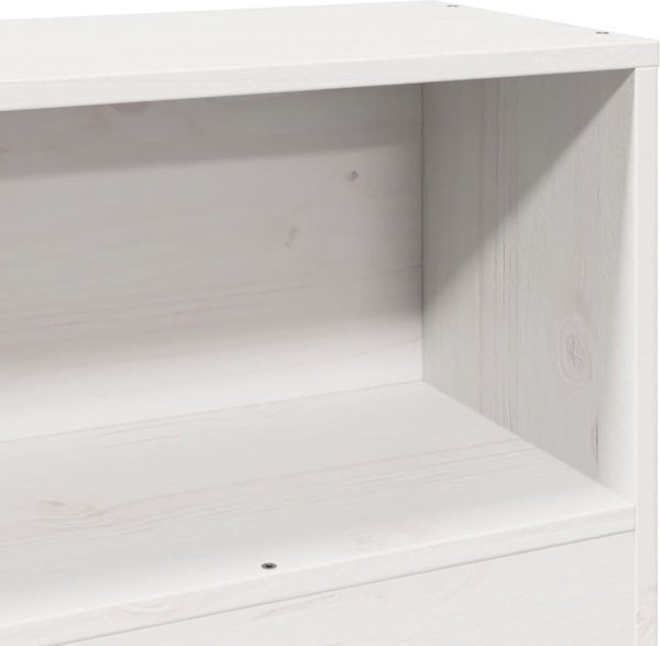 vidaXL Massivholzbett mit Regal ohne Matratze Weiß 90x200 cm Kiefer 3322850 Bild 8