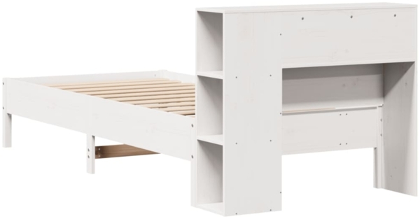 vidaXL Massivholzbett mit Regal ohne Matratze Weiß 90x200 cm Kiefer 3322850 Bild 5