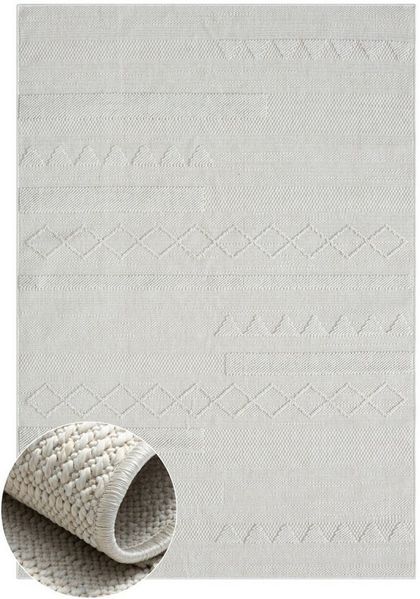 Myflair Möbel & Accessoires Teppich Silly Lagerräumung, rechteckig, Höhe: 8 mm, Uni Farben, Hoch-Tief Effekt, Outdoor geeignet, Balkon, Terrasse