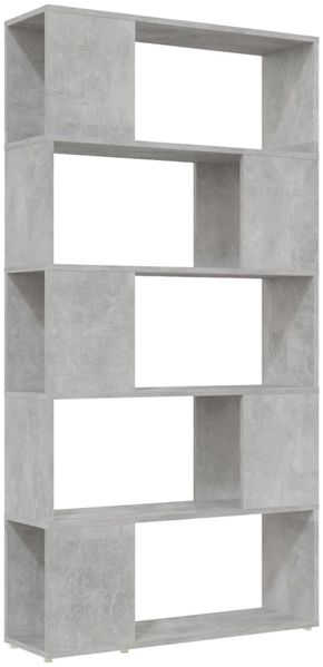 Bücherregal | Standregal Raumteiler Betongrau 80x24x155 cm Holzwerkstoff
