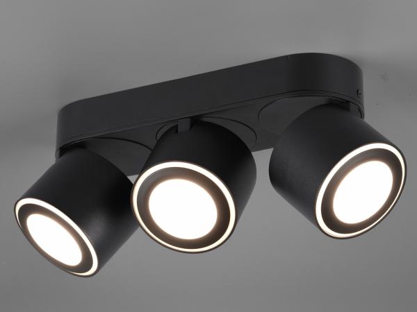 Trio Leuchten LED Deckeneinbau u. Aufbauleuchte Taurus 652910332, Metall Schwarz matt, inkl. 3x 3.