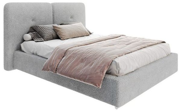 FDM Polsterbett Bettrahmen Bettgestell 90x200, 120x200, 140x200, 160x200, 180x200cm (MADE IN EU - mit hochwertigem Velours Bezug, Bettrahmen, Bett, Optional mit Matratze bestellbar, mit großen gepolsterten Kopfteil), Metallrahmen mit Lattenrost, hydrau... Bild 4