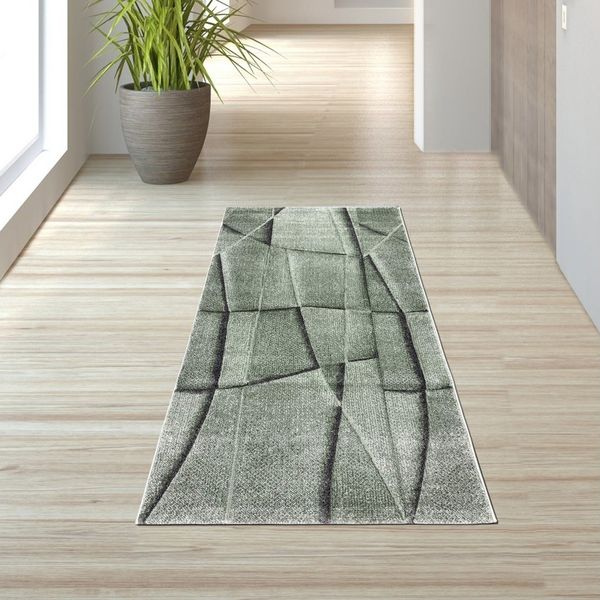 TeppichHome24 Teppich Moderner Wohnzimmer Teppich mit geometrischem Muster in grün, rechteckig