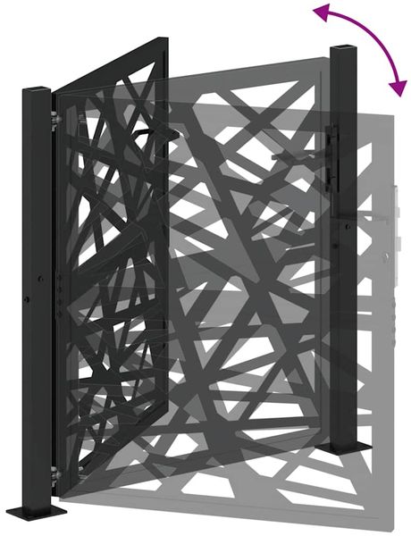 vidaXL Gartentor Schwarz 100x100 cm Stahl Lichtdesign 4100949 Bild 7
