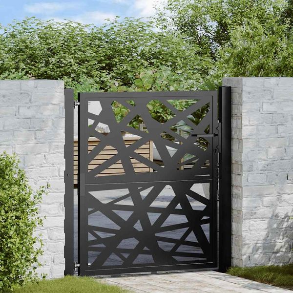 vidaXL Gartentor Schwarz 100x100 cm Stahl Lichtdesign 4100949
