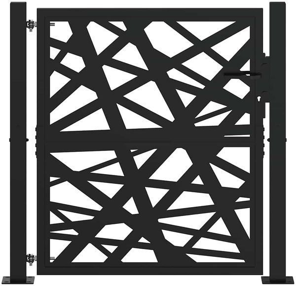 vidaXL Gartentor Schwarz 100x100 cm Stahl Lichtdesign 4100949 Bild 3