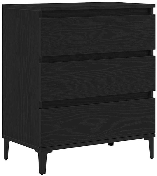 Sideboard, Kommode Schwarz Eichen-Optik 60 x 35 x 70 cm Holzwerkstoff j2750p