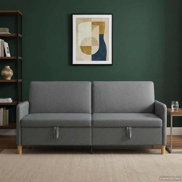 vidaXL Sofa mit Stauraum Dunkelgrau 192 x 78 x 87 cm Polyester 42036976