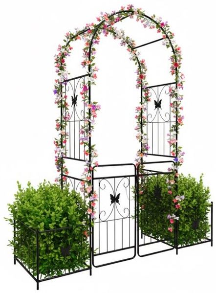Rosenbogen mit Tor & Pflanzkästen 10052893