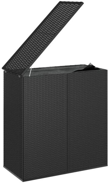 vidaXL Garten-Kissenbox PE Rattan 100x49x103,5 cm Schwarz 317223 Bild 4