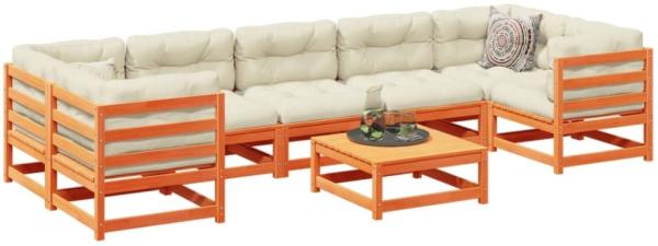 vidaXL 8-tlg. Garten-Sofagarnitur Wachsbraun Massivholz Kiefer 3299332