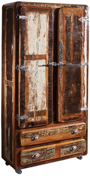 Schrank Altholz 90x38x185 mehrfarbig lackiert FREEZY #39