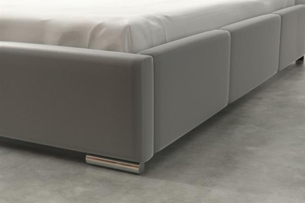 Polsterbett Bett Komplettset SULTAN Kunstleder Grau 140x200 cm Bild 3