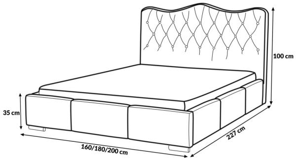 Polsterbett Bett Komplettset SULTAN Kunstleder Grau 140x200 cm Bild 4