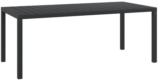 vidaXL Gartentisch Schwarz 185x90x74 cm Aluminium und WPC 42792
