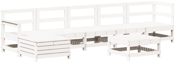 vidaXL 7-tlg. Garten-Lounge-Set Weiß Massivholz Kiefer 3250617