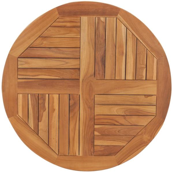 vidaXL Tischplatte Massivholz Teak Rund 2,5 cm 80 cm 48986