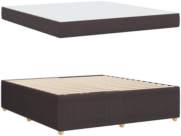 vidaXL Bettrahmen mit Matratze Dunkelbraun 180 x 200 cm Stoff 3398421 Bild 4