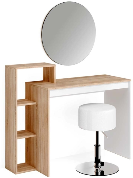 Schminktisch Leo Sonoma 100 cm mit Spiegel und Hocker Vicco