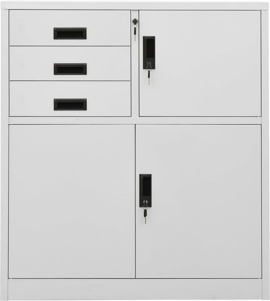vidaXL Büroschrank Hellgrau 90 x 40 x 102 cm Stahl [336406] Bild 2