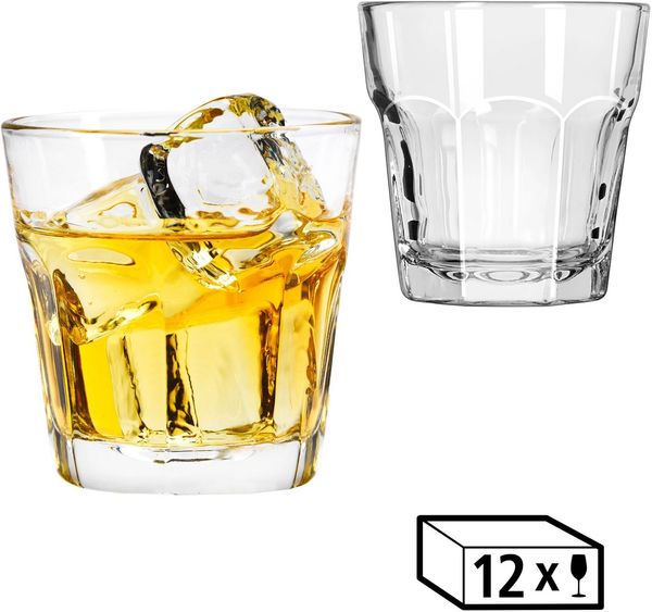 LIBBEY Gläser-Set Rocks Glas -GIBRALTAR- 207 ml, Ø: 8 cm, H: 8 cm, 12er Set, 12-tlg, Glas, hochwertig verarbeitet, im modernen Design