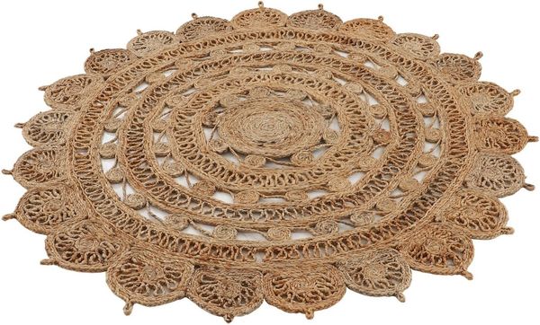 carpetfine Teppich Cate Juteteppich Naturfaser, rund, Höhe: 5 mm, 100 % geflochtene Jute, beidseitig nutzbar, nachhaltig