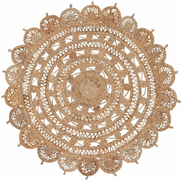 carpetfine Teppich Cate Juteteppich Naturfaser, rund, Höhe: 5 mm, 100 % geflochtene Jute, beidseitig nutzbar, nachhaltig