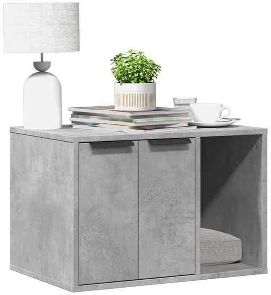 vidaXL Katzenklo Betongrau 60x40x40 cm Holzwerkstoff 857727