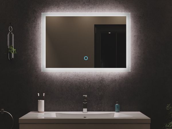 LED Spiegel 80x53 cm mit Touch Bedienung