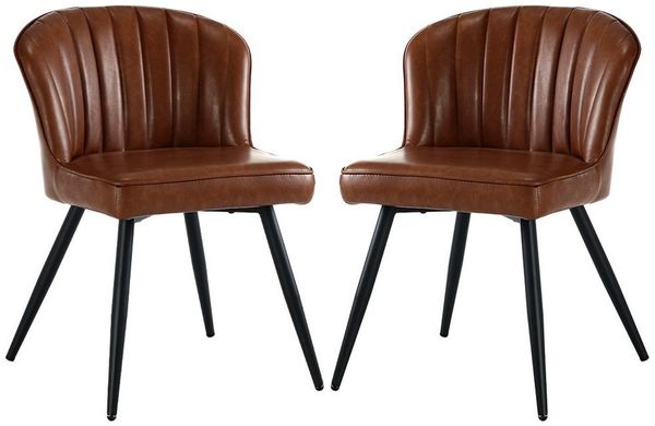 WAHSON OFFICE CHAIRS Esszimmerstuhl 2er Set, Gebogene Linie Rückenlehne, Küchenstuhl mit goldenem Fuß (2 St)